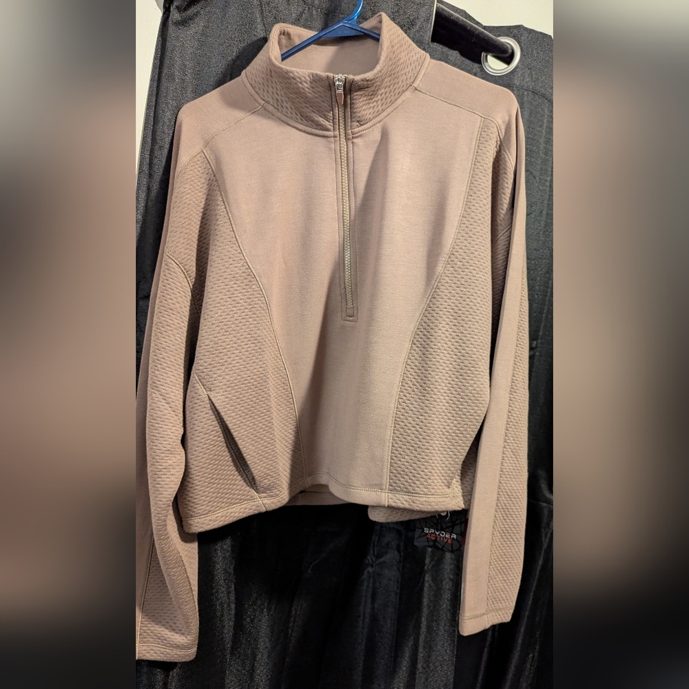 Spyder Tan Quarter Zip Pullover NWT